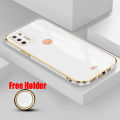Biruiqu for Motorola Moto G9 Plus Back Cover Luxury 6D Plating Frame Shiny Bling Phone Pounch Soft Silicone Square Phone Case. 