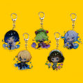 Anime Keychain Genshin Impact Venti Paimon Zhongli Yelan Klee High Definition KeyChains Cute Bag Pendant Key Chain Gifts 6cm. 