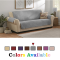 Cotton Quilted Sofa Covers (Dark Brown). 