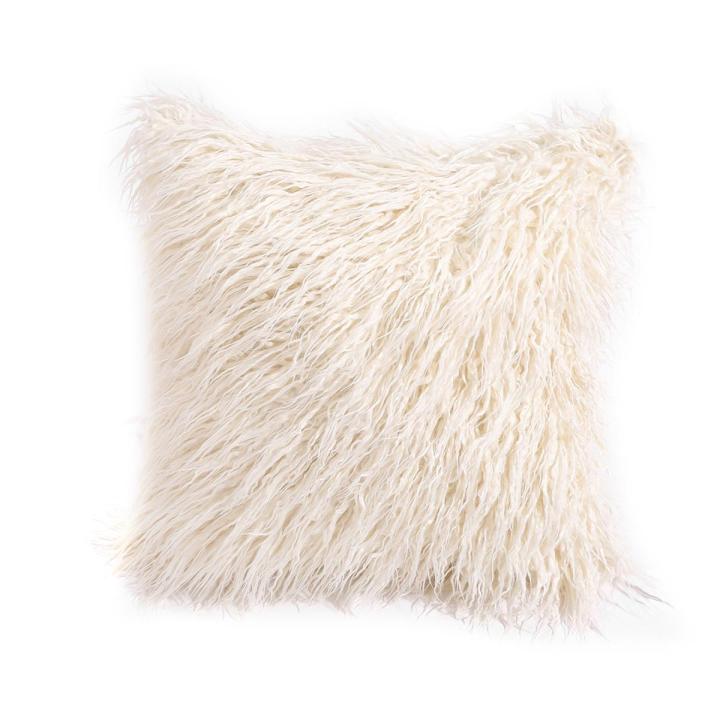 45x45cm Plush Furry Cushion Cover Throw Pillow Case Home Bed Room Sofa Decor Daraz.pk