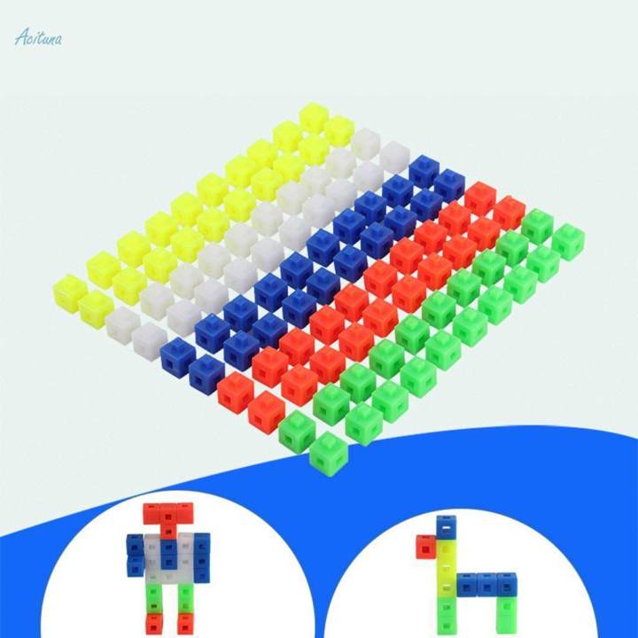 100 Pieces Multilink Linking Cubes/ Math Manipulative/Counting Blocks 5 ...