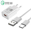 Fast Charger For OPPO A53 A5 A9 2020 Reno 2 Z 3 4 5 Pro Realme X 2 X50 3 5 6 Pro QC 3.0 EU Plug Phone Adapter Type-c USB Cable. 