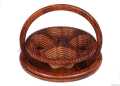 WOODEN GOLD-Wooden Handmade Antique Dry Fruit Basket with Folding Trivet- Wooden Hand Carved Dry Fruit Basket Foldable-High Quality-Different Design Will be Send based on availability. 