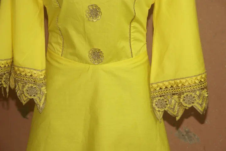 Yellow%20Stylish%20mini%20embroidered%20frock%20-%20Image%204