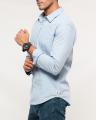 Light Blue Cotton Woven Shirt for Men. 