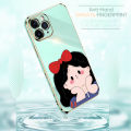 Jizetin (Free Lanyard) for Vivo V20 SE Back Cover Cute Princess Luxury 6D Plating Case Side Pattern Soft Silicone Square Phone Cases. 