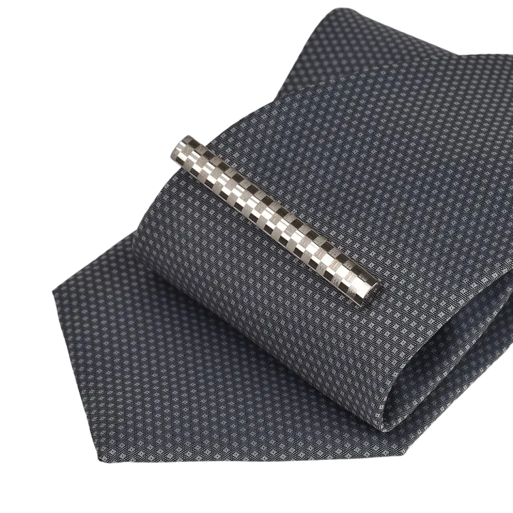 Leena%20Impex%20Silver%20self%20Geometric%20Design%20Tie%20Clip/%20Tie%20pin%20-%20Image%204