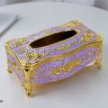 European Hotel Kitchen Rectangular Fancy Table Facial Tissue Box Cover Holder. 