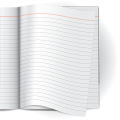 Layflat Notebook 6.75x8.75 in - 3x1 Maths Urdu English Lines - Color Splash - PAPERWORK. 