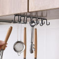 Under Cabinet Double Row Coffee Cup Holder Mug Holder with 10 Hooks, Under Shelf Hanging Mug Rack, 10 Hanging Hooks for Mug Cup Kitchen Utensils Display. 