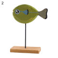 Livecity Fish Statue Exquisite Stable Wood Cute Fish Table Sculpture Stand for Home. 