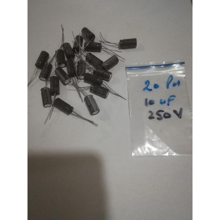 20 Pcs Aluminum Electrolytic Capacitors 10uF 250V Capacitor