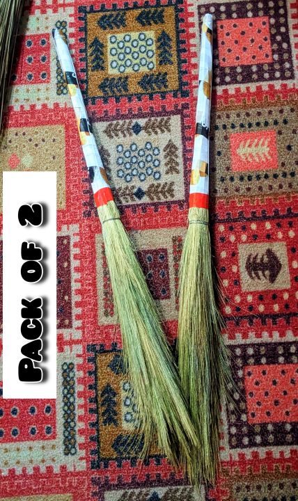 Phool Jharo (Pack Of 2) Broom Stick پھول جھاڑو Phool Jhaaru   Feather Broom Sweeper Feather Duster Long Lasting Buy Stick Phool Jharo  In Very Low Price