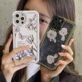 For iPhone 13 INS Luxury Vintage Flowers Pattern Patch Phone Case For iPhone 12 11 Pro 7 8 Plus X XS Max XR Silicone Back Cover. 