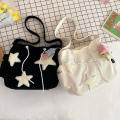Women Star Pattern Corduroy Crossbody Bag Casual Tote Lady Large Capacity Shoulder Bag Girl Travel School Bookbag Handbag. 