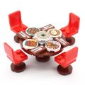 MOC City Street Figures View Printing Food Dessert Traditional Chinese Cuisine Building Blocks Monitor Eyes Briks Printed Toys. 