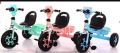 Black & Blue Shine Imported Tricycle With Baby Carriage 3” High Carbon Steel Made 2-6 Years Old Baby With lights & Music. 