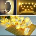 white Flowers Fairy Light - Long Length -  Mini LED Flowers. 