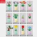 Lele Brothers 8814 Building Blocks, Bouquet, Milk Tea Cup, Potted Plants, Zodiac Signs, Lucky Flowers, Toy Girl Gift. 