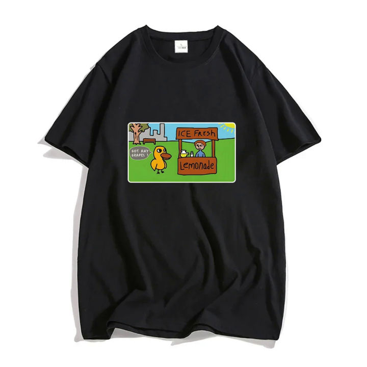 The Duck Song Got Any Grapes Shirt 100% Cotton Breathable Tees Boys/girls Graphic T-shirt Four Seasons Clothes Cute Anime Tshirt
