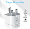 Iphone Charger, 3Pin 20W Power Adapter Fast Charging, USB-C Type-C, Charger Power Adapter, Qc 3.0 Quick Charging For iPhone (MFI Certified). 