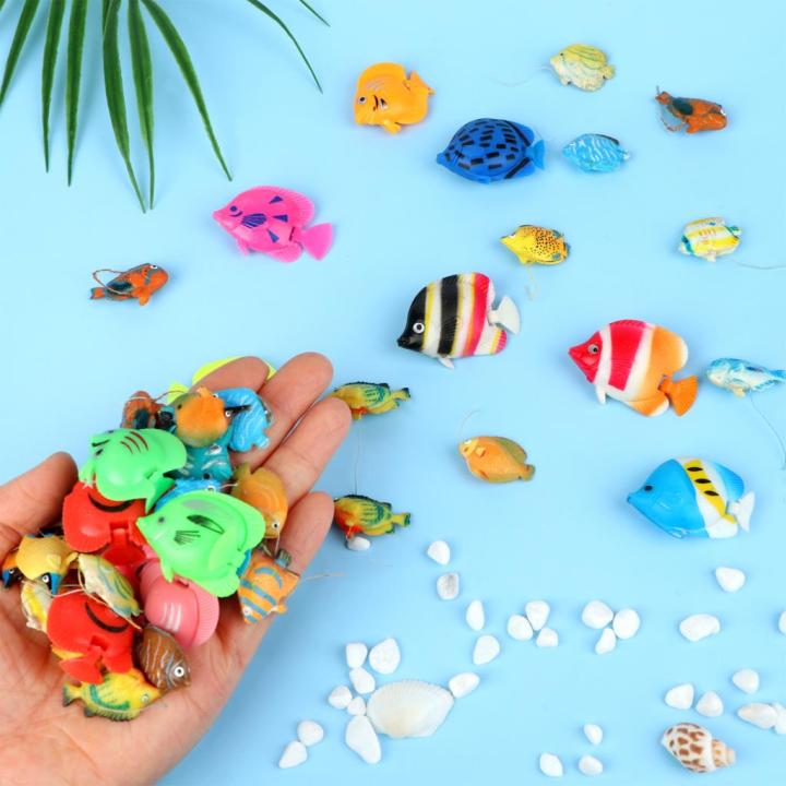 20Pcs Tropical Fish Figure Play Set with Plastic Fish Toys Small Plastic Fish Assorted Fishes Baby Bath Toy BruberryBe