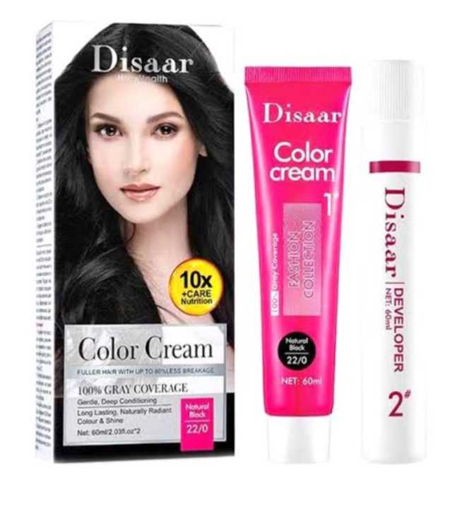 Disaar long lasting coffee 5/75 hair color cream 100% cover grey hair dye color cream 60ml