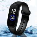 Waterproof Black Color. Water proof M3 Touch Led Bracelet Digital Watch Band. 