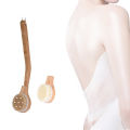 2 Pieces Wooden Bath Shower Brush- Long Handle, Back Body Bath Brush. 