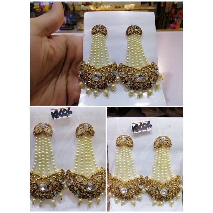 Indian kundan earrings gold palated 1carat