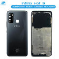 Infinix Hot 9 Housing Middle Frame With Side Button and Camera Lens Complete Body Casing Replacement For Hot 9 - Black. 