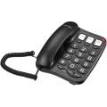 Ornin S016 Big Button Corded Telephone with Speaker, Hearing Aid Compatible for Seniors (Black). 