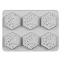 Honey Bee Hexagon Shape Silicone Soap & Mousse Mold 6 Cavity. 