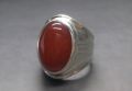 Natural Unheated Untreated Yemeni Deep Brown Aqeeq Ring Sterling Silver 925 Handmade Ring Brown Agate Ring Carnelian Ring Hakik Ring Chandi Ring Akik Ring Aqiq Ring Original Gemstone Ring for Men. 
