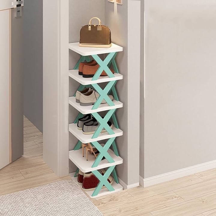 New Zig Zag Style 5 Layer Folding Plastic Shoe Rack