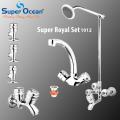 Bathroom Set Shower Set Wall Mounted Complete Bathroom Fitting 100% Brass Chrome Super Ocean Sanitary fittings Super Royal Set. 