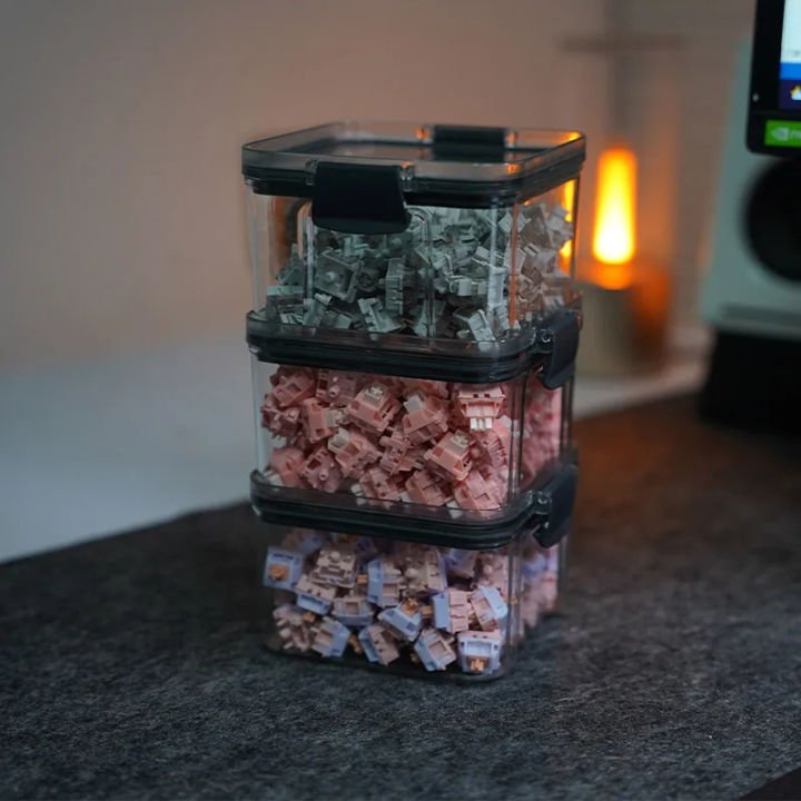 Keyboard Switches Container Storage Box PC Polycarbonate Switches Box For Mechanical Keyboard Junna