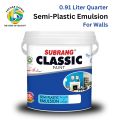 Subrang Classic Semi Plastic Emulsion Distemper Paint for Walls and Ceilings | All Colors | 0.91 Liter Quarter. 