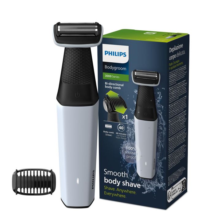 Philips Body Trimmer for Men-Clinically Tested for Sensitive Skin I Patented Pearl Tip & Hypo allergenic foil I Skin Safe Grooming I Trim or Shave Basis Your Style I Showerproof - BG3007/01