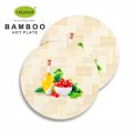 (Pack of 2) Bamboo Hot Pot Holder Pads Non Slip Dish Holder Table Decorative Hot Plate Heat pads. 