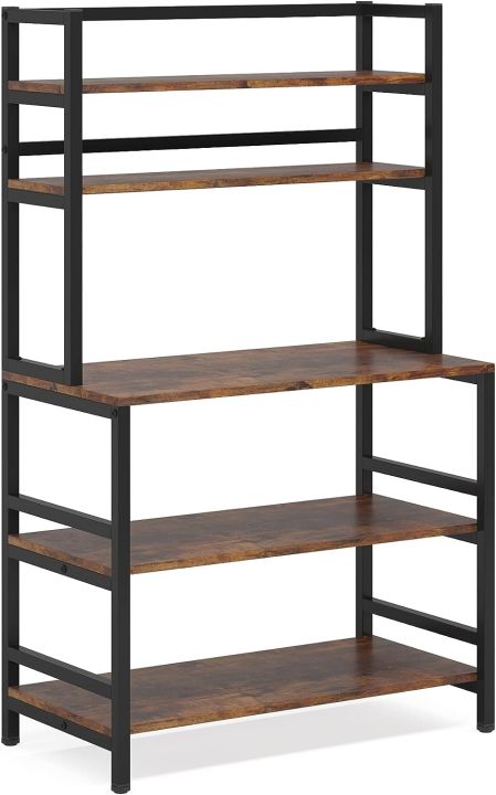 5-Tier%20Coffee%20Bar%20with%20Storage,%20Microwave%20Stand%20Kitchen%20Rack%20with%20Hutch,%20Free%20Standing%20Kitchen%20Utility%20Shelves%20Organizers,%20White%20and%20Gold%20-%20Image%203