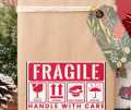 Handle With Care Fragile Stickers for Products Packaging. 