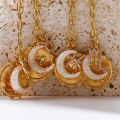 Twelve Zodiac Signs Runes New Moon Opal Pendant Necklace Retro Non Fading Zodiac Necklace Collar Girasol Opal Jewelry. 
