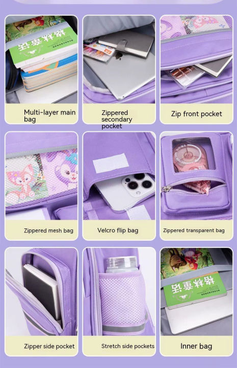 Durable%20Multi-Pocket%20Girls%20Kids%20Kindergarten,%20Nursery%20and%20Primary%20School%20Bag%20Chinese%20Imported%20Girls%20School%20Backpack%2017%20inches%20-%20Image%207