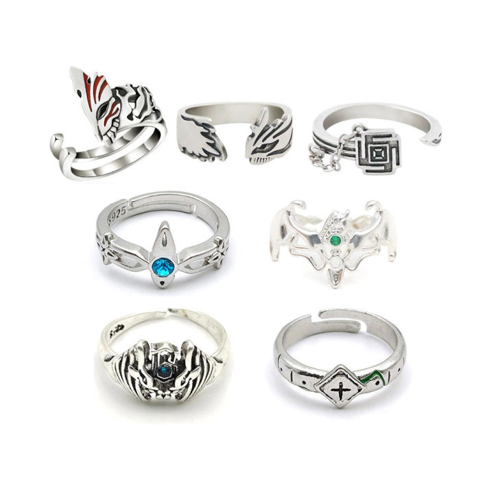 Anime Cosplay Kurosaki Ichigo Bleach Ring Foe Men Accessories Skull ...