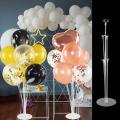7 Tubes Balloons Holder Column Stand Balloon Stand Kit,Reusable Clear Balloon Holder(7 Balloon Sticks,7 Balloon Cups,1 Balloon Base) Makes Balloons Float Without Helium. for Table, Floor, Centerpiece with Base. 