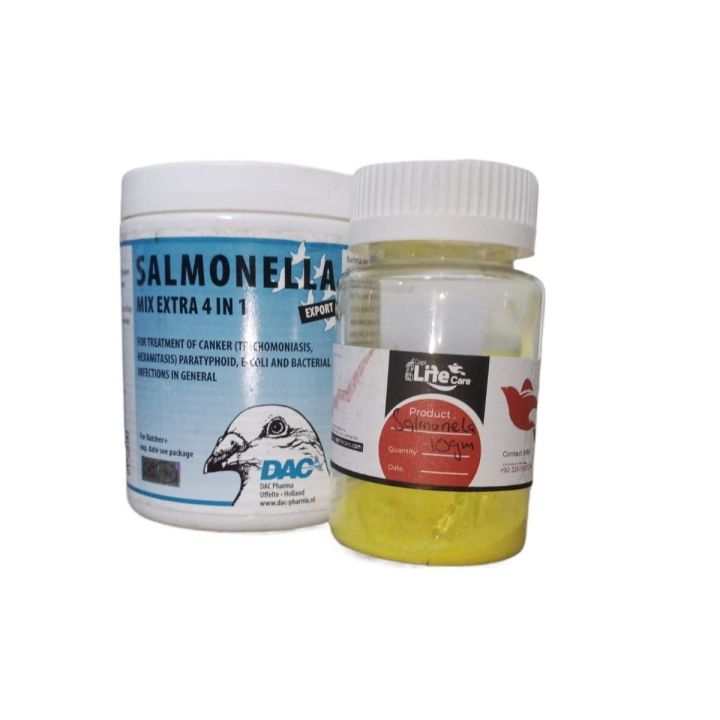 Salmonella Mix 4 In 1 in Loose & Company Pack - Bacterial / Canker Treatment for all types of Birds ( DAC PHARMA NEATHERLAND )