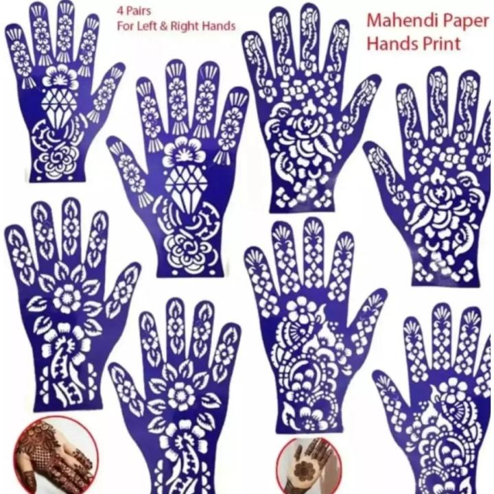 mehndi paper designs 1 pair