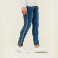 Blue Stretchable Striped Skinny Jeans. 