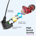 Wired Earphones In-Ear Bass HiFi Dual Units Headphones Game Running Headset Sports Earbud with Microphone. 